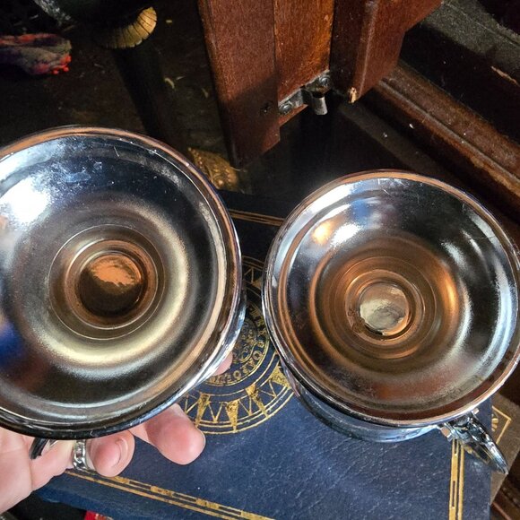 Silver-Plated Sugar Bowl & Creamer Set With Ornate Handles - Picture 4 of 8